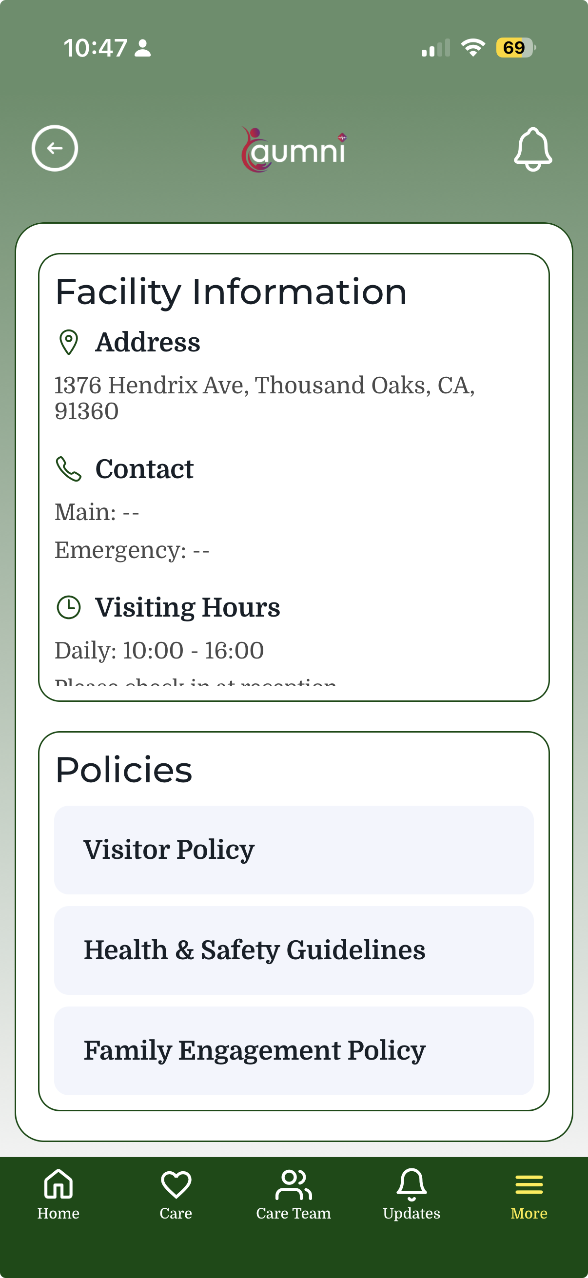 AumniPod facility info