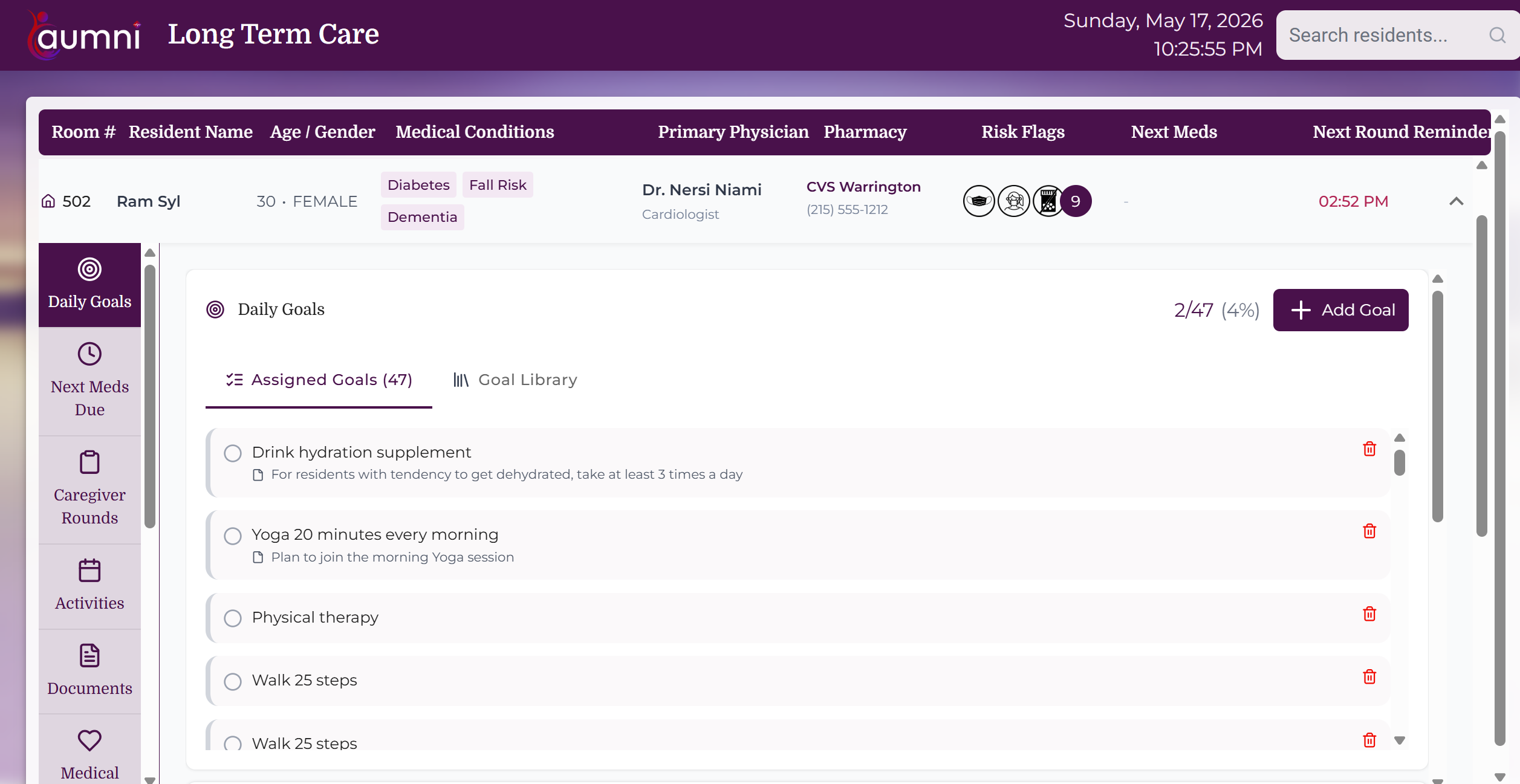 Administrator dashboard